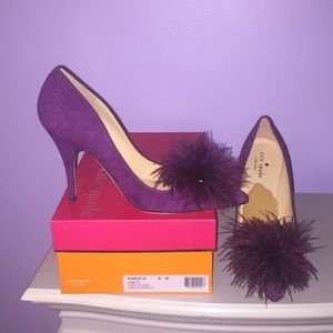 Kate Spade 8M Suede Maribou Heels! New!!